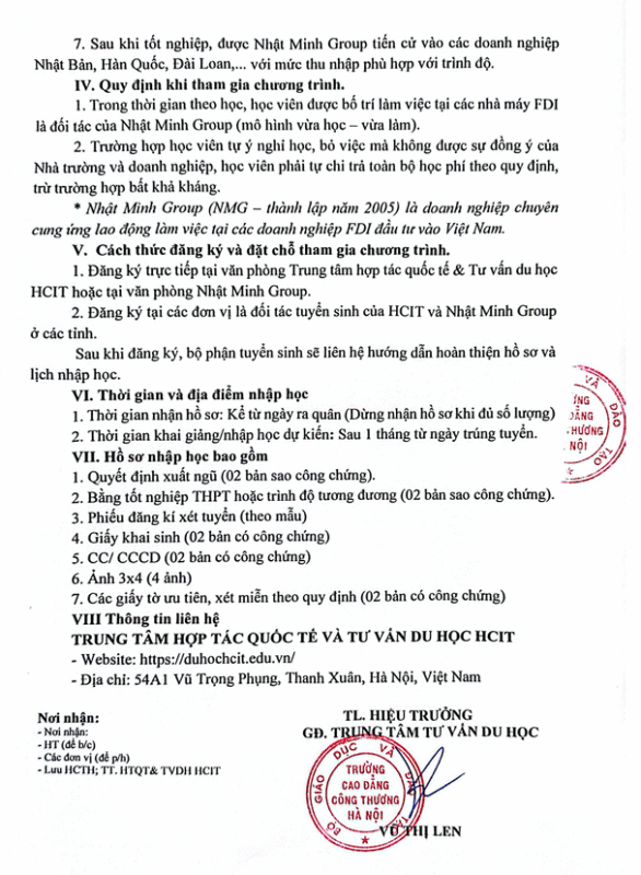 Quyết định triển khai chương trình đào tạo cao đẳng từ xa tài trợ 100% học phí dành cho quân nhân xuất ngũ của Trường Cao đẳng Công Thương Hà Nội